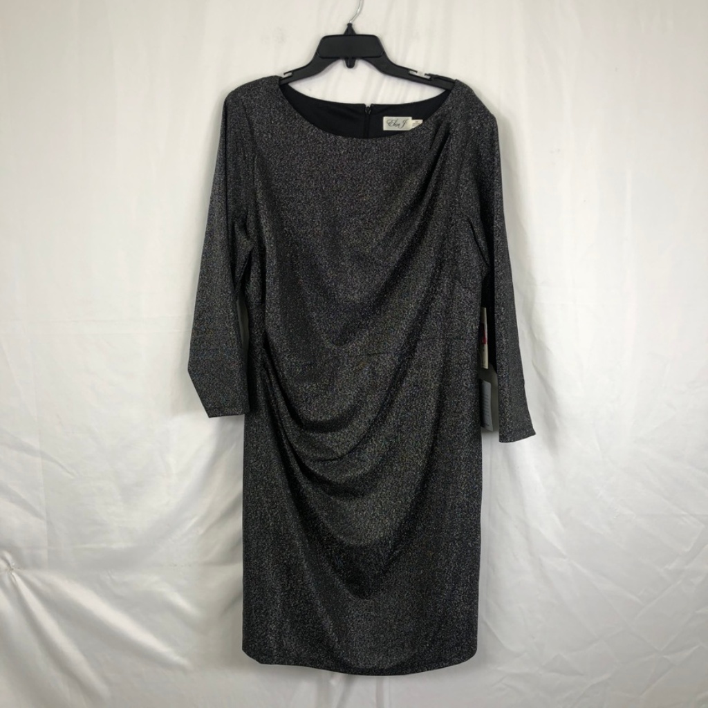 Nwt Eliza J Side Ruched Mid Sleeve Black Dress